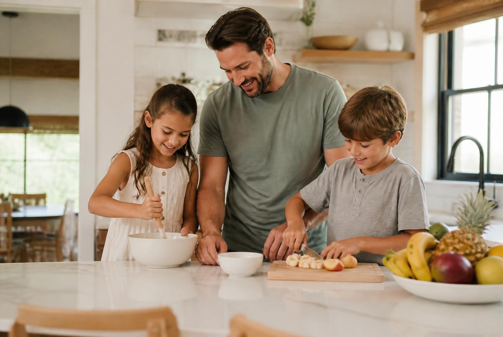 A bright, freshly cleaned kitchen ready for family time